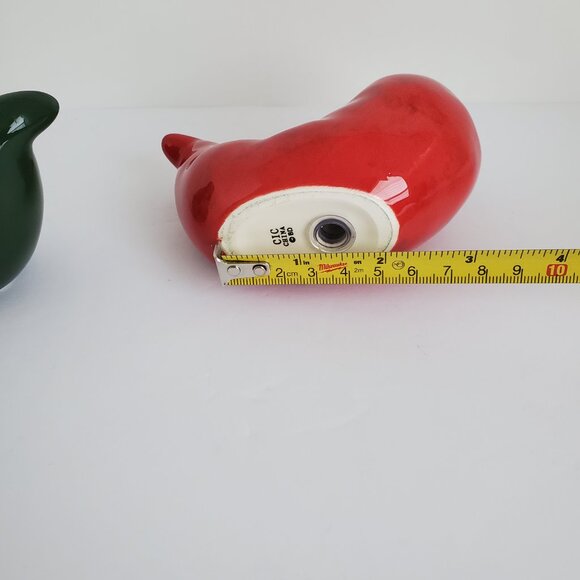 Ceramic Red & Green Chili Peppers Shaped Salt and Pepper Shakers - Picture 11 of 11